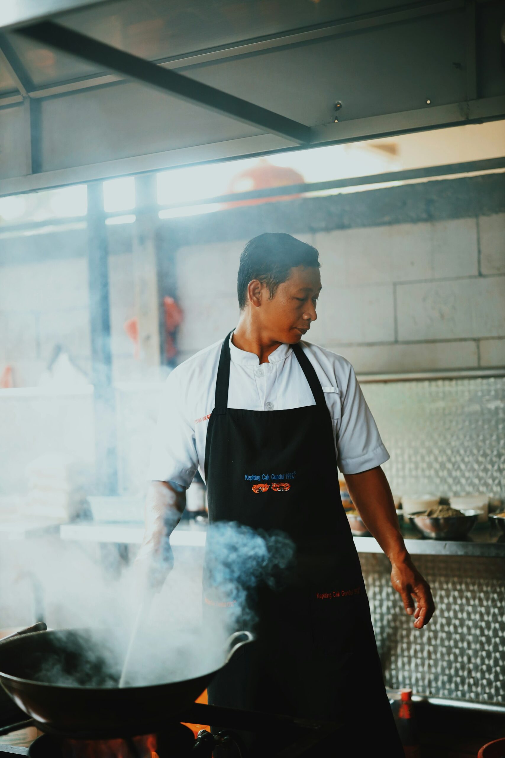 Filipino cook in a kitchen