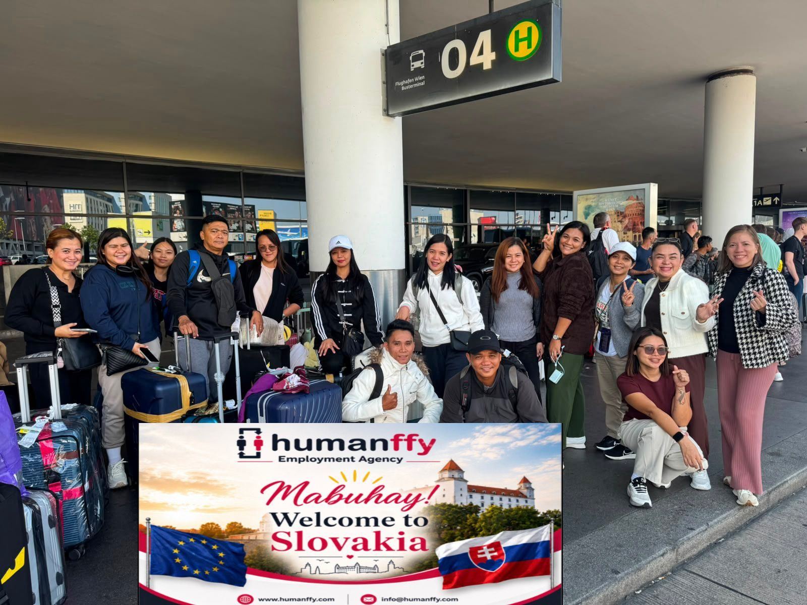 Kandidáti z Filipín pri príchode s Humanffy